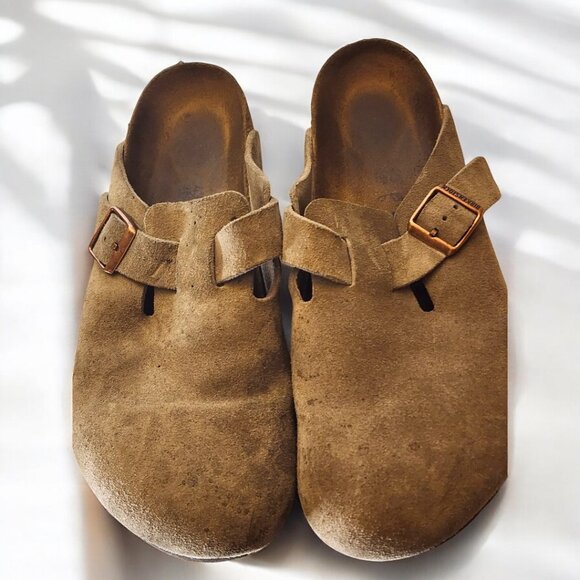 Birkenstock Boston Taupe Suede Clogs Slip-On – Size 42 (Men’s 9–9.5) - Picture 1 of 7